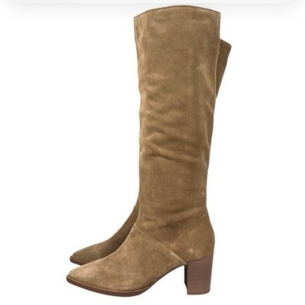 HOUSE OF HARLOW 1960 TALL SUEDE BLOCK HEEL BOOTS 6.5 37 EU